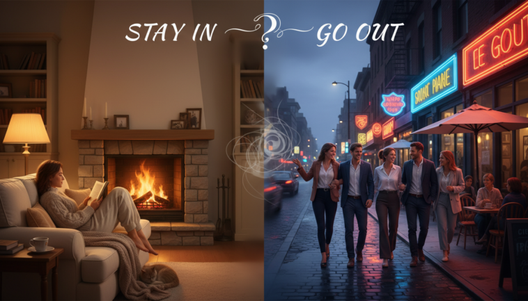 Abends rausgehen oder drinbleiben: Entscheidungshilfe nach Stimmung